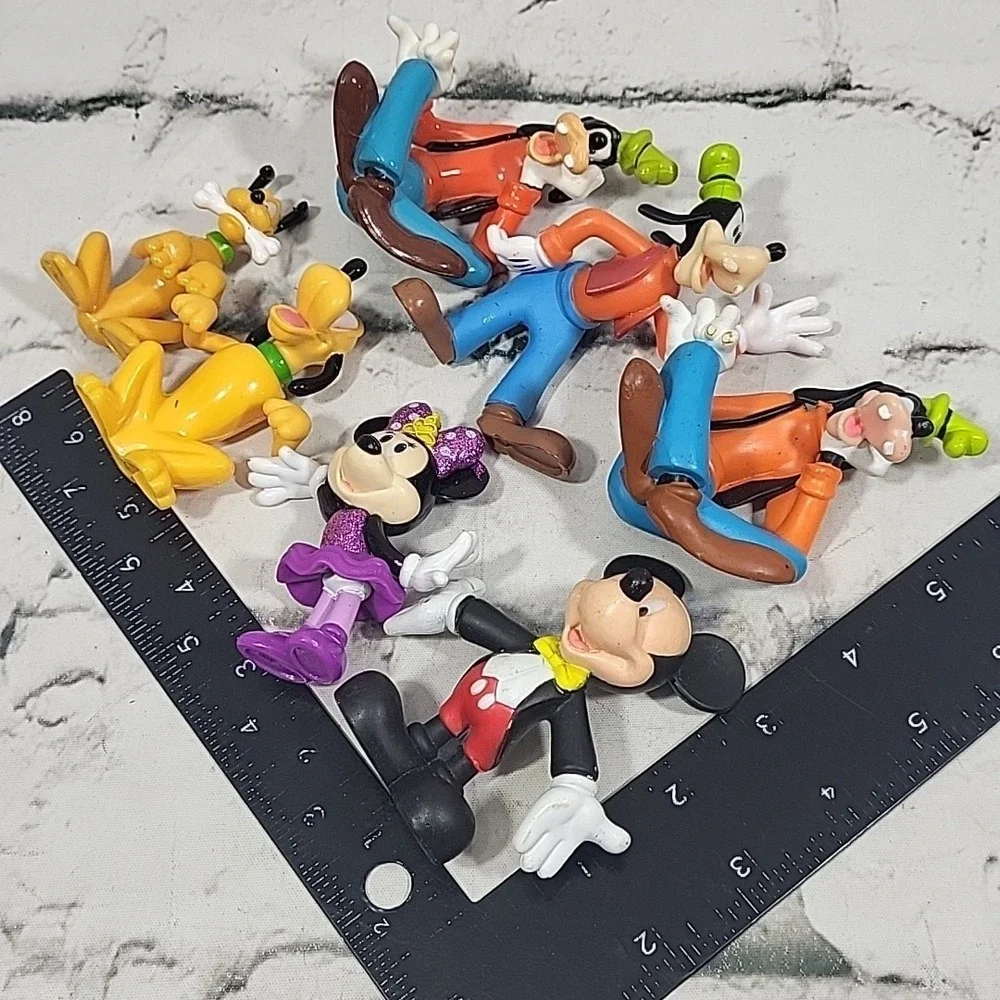 Disney Characters Lot Of 7 Figures Crossleg Goofy Pluto Minnie Mickey Mouse‎
